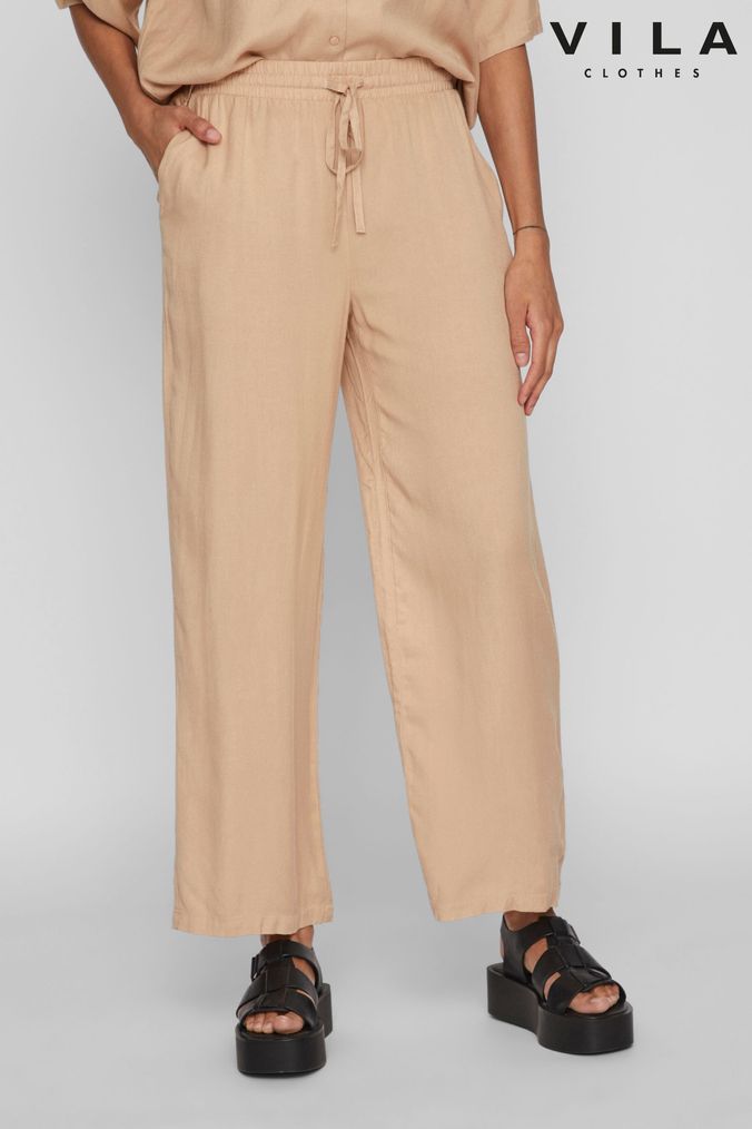 Cropped linen hotsell trousers next