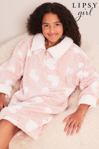 Lipsy Pink Cosy Fleece Hooded Blanket (Q39270) | £26 - £34