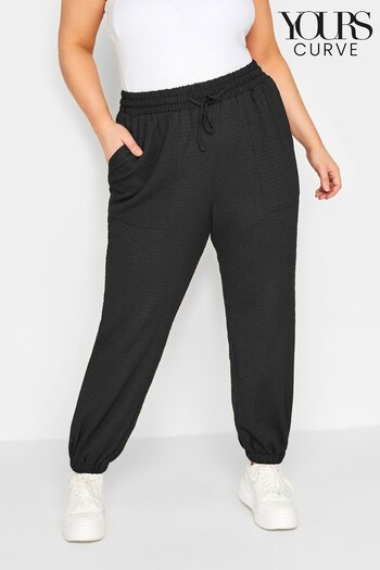 Yours Curve Black Jersey Crinkle Jogger (Q39343) | £25