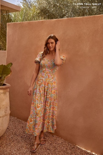 Long Tall Sally Orange Floral Floral Square Neck Maxi Dress (Q39459) | £45