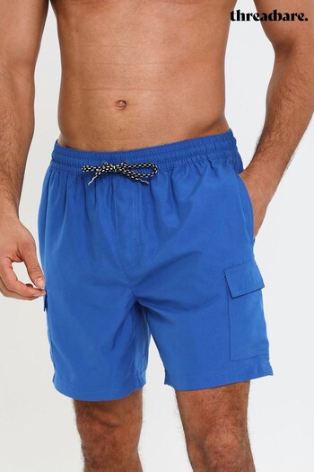 Threadbare Blue Cargo Swim Shorts (Q39475) | £20