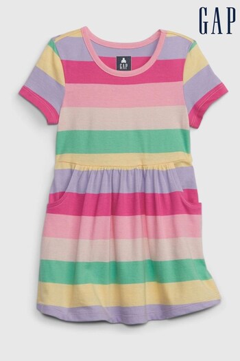 Gap Pink Organic Cotton Mix and Match Skater Short Sleeve Dress (Q39686) | £15