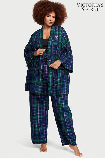 Victoria's Secret Deep Blue Heritage Tartan Pyjama Set (Q39855) | £59