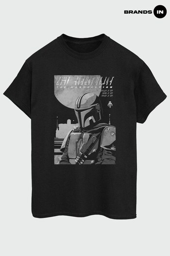 collar In Black Star Wars The Mandalorian Poster Mens Black T-Shirt (Q39875) | £23