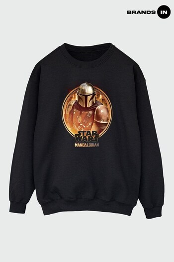 Brands In Black Star Wars The Mandalorian Mens Black Sweatshirt (Q39877) | £36