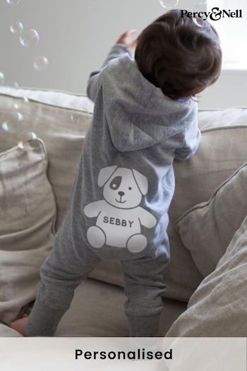 Personalised Organic Onesie with Cute Dog on the Reverse by Percy & Nell (Q39883) | £30
