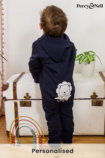 Personalised Organic Onesie with Friendly Lion on the Reverse by Percy & Nell (Q39887) | £30
