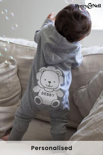 Personalised Organic Onesie with Friendly Lion on the Reverse by Percy & Nell (Q39889) | £30
