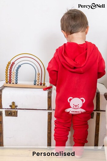 Personalised Organic Onesie with Cuddly Bear on the Reverse by Percy & Nell (Q39894) | £30