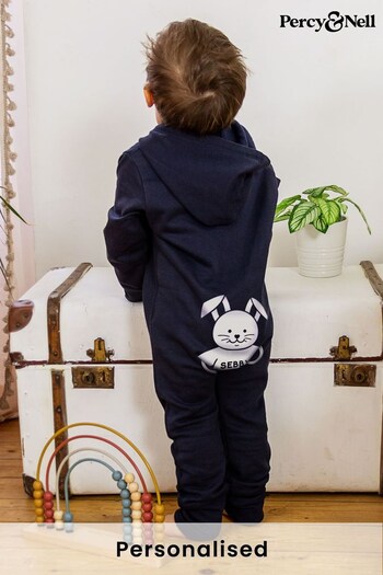 Personalised Organic Onesie with Friendly Bunny on the Reverse by Percy & Nell (Q39899) | £30