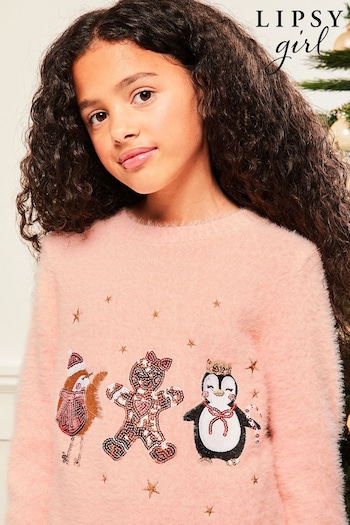 Lipsy Pink Knitted Christmas Jumper (Q40033) | £24 - £32