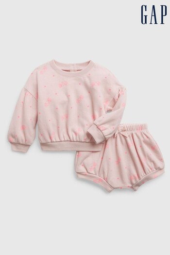 Gap Pink Logo Baby Sweat Set (Q40142) | £30