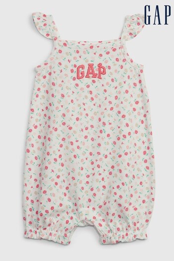 Gap White Floral Print Baby Romper (Q40144) | £20