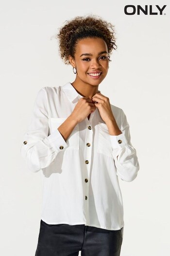 ONLY White Pocket Detail Shirt (Q40146) | £26