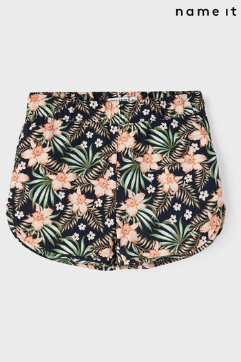 Name It blue Elasticated Woven floral-print Shorts (Q40161) | £14