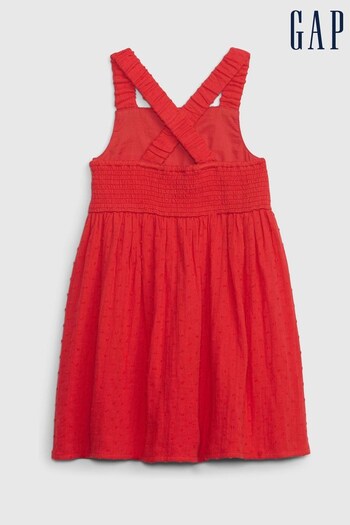 Gap Red Crinkle Gauze Criss-Cross Dress (Q40185) | £22
