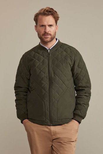 Hinter + Hobart Khaki Green Pembroke Mens Quilted Jacket (Q40246) | £160