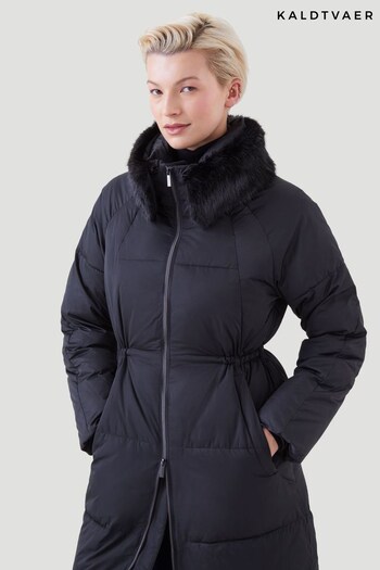 Kaldtvaer Black Elverum Padded Long Puffer Coat (Q40317) | £140