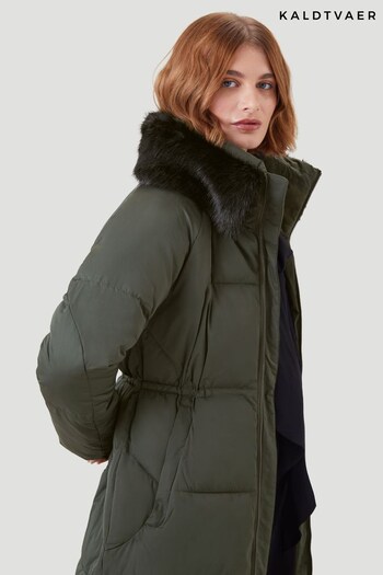 Kaldtvaer Green Elverum Padded Long Puffer Coat (Q40318) | £140