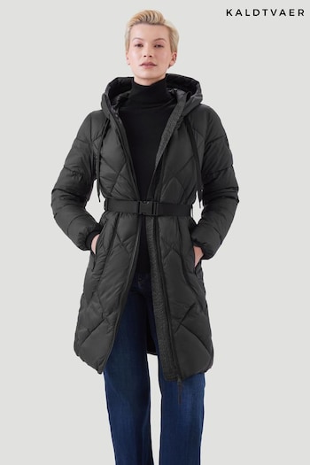 Kaldtvaer Black Mosjoen Quilted Belted Coat (Q40320) | £130