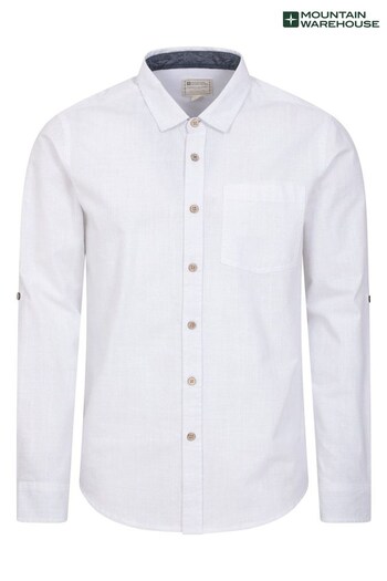 Mountain Warehouse White Coconut Textured Long Sleeved Shirt - Mens (Q40416) | £31