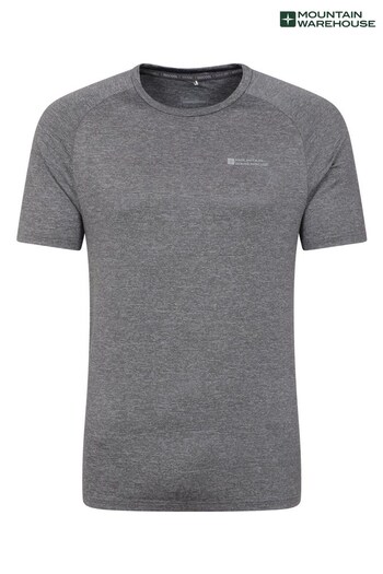 Mountain Warehouse Grey Agra IsoCool Striped UV Protection T-Shirt -  Mens (Q40426) | £23