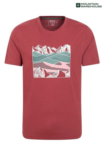 Mountain Warehouse Purple Linear Mountain Organic T-Shirt - Mens (Q40439) | £23
