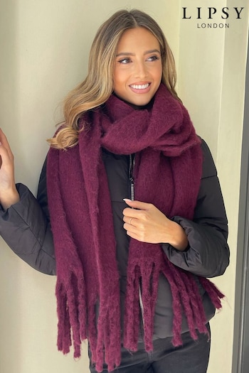 Lipsy Berry Red Red Super Soft Chunky Brushed Scarf (Q40501) | £19