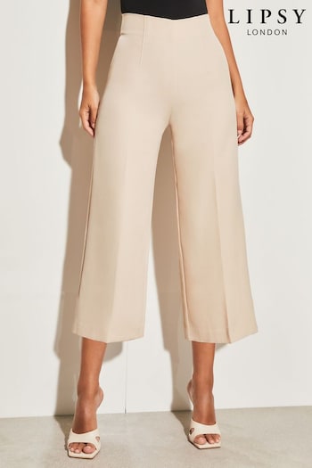 Lipsy Cream Culotte Wide Leg Tailored Trousers (Q40564) | £36
