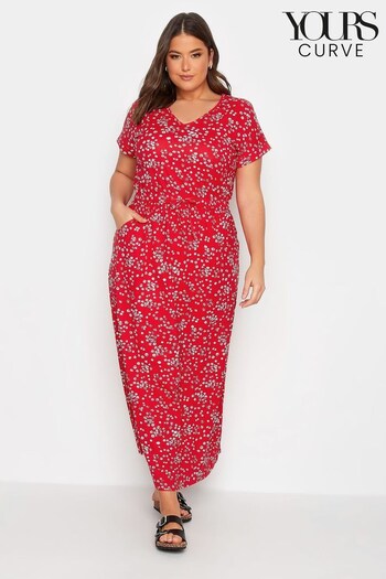 Yours Curve Red Maxi Short Sleeve T-Shirt Dress (Q40584) | £29