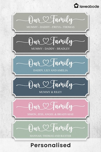 Personalised "Our Family" Sign by Loveabode (Q40594) | £22