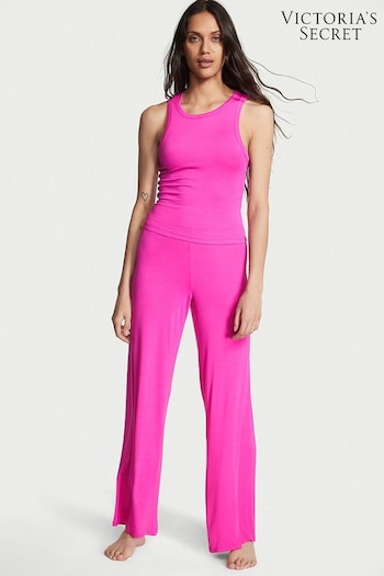 Victoria's Secret Fucshia Frenzy Pink Modal Long Pyjamas (Q41205) | £45