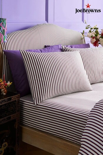 Joe Browns Purple & White Neon Botanicals Bold Stripe Bedding (Q41231) | £20 - £40