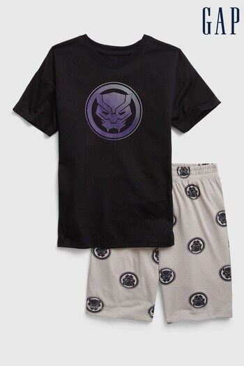Gap Black Marvel Black Panther Pyjama Shorts Set (Q41329) | £28