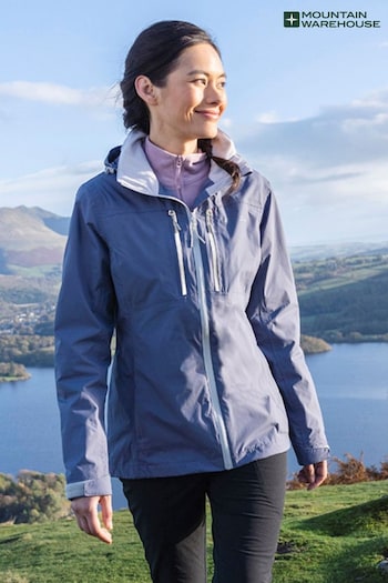 Mountain Warehouse Light Blue Rainforest Waterproof Womens Jacket (Q41357) | £88