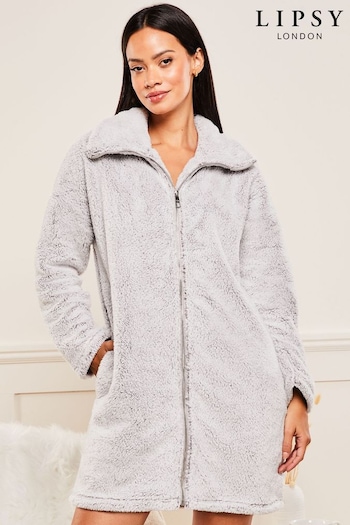 Lipsy Grey Cosy Snuggle Hoodie with Full Zip (Q41451) | £36