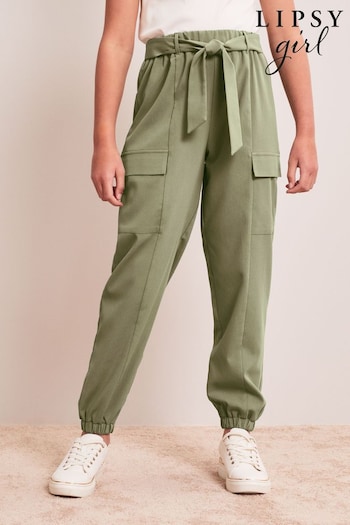 Lipsy Khaki Green Tapered Leg Belted Cargo Trousers (Q41464) | £24 - £32