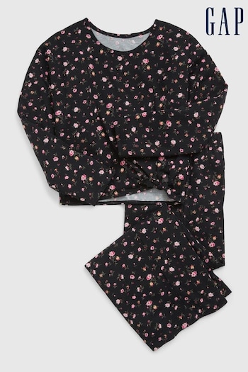 Gap Black Print Long Sleeve Pyjamas (6-13yrs) (Q41689) | £30