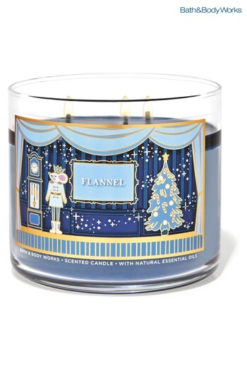 Bath & Body Works Flannel Christmas 3 Wick Candle 14.5 oz / 411 g (Q41854) | £20.50