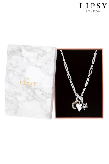 Lipsy Jewellery Black Meaningful Charm Necklace - Gift Boxed (Q41962) | £25