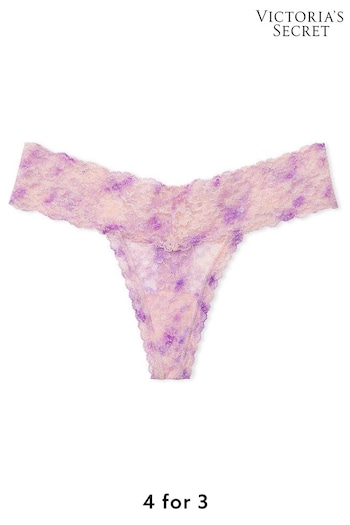 Victoria's Secret Unicorn Purple Thong Lace Knickers (Q42143) | £9