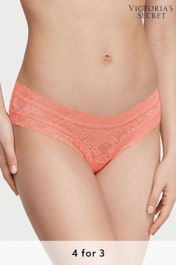 Victoria's Secret Punchy Peach Orange Festival Lace Cheeky Knickers (Q42145) | £9