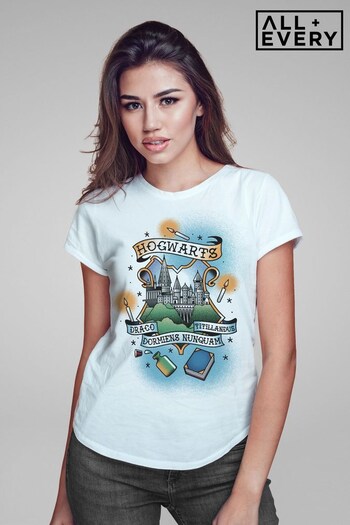All + Every White Harry Potter Hogwarts Draco Dormiens Nunquam Titillandus Women's T-Shirt (Q42167) | £23