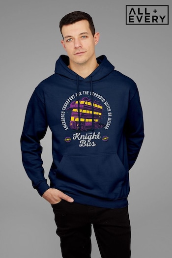 All + Every Oxford Navy Harry Potter The Knight Bus Adult Hooded Sweatshirt (Q42170) | £40
