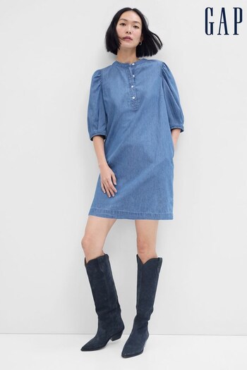 Gap Blue Puff Mid Sleeve Denim Mini Tibi Dress (Q42181) | £50