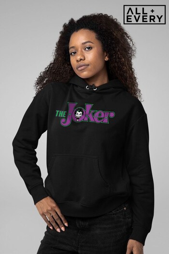 All + Every Black Batman The Joker Logo Women's Hooded Sweatshirt (Q42205) | £40