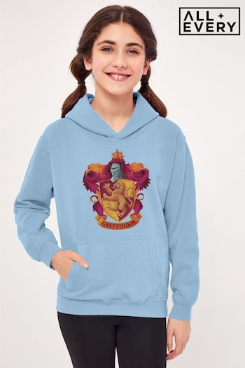 All + Every Sky Blue Harry Potter Gryffindor Lion Shield Kids Hooded Sweatshirt (Q42208) | £29