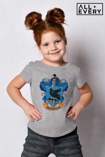 All + Every Heather Grey Harry Potter Ravenclaw Eagle Shield Kids T-Shirt (Q42209) | £19