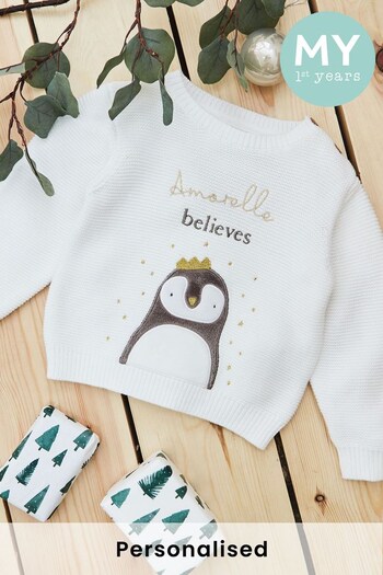 Personalised Penguin Christmas Jumper by My 1st Years (Q42234) | £35