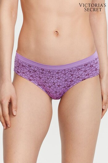 Victoria's Secret Purple Paradise Floral Outline Printed Hipster Seamless Knickers (Q42240) | £9